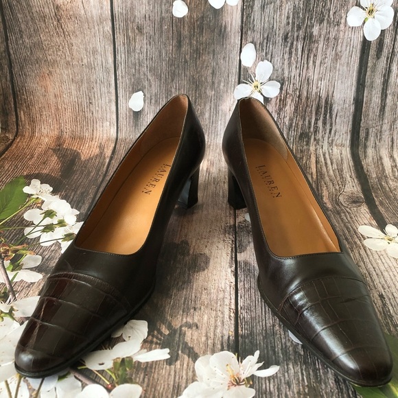 Lauren Ralph Lauren Brown Leather Heels - Picture 7 of 8